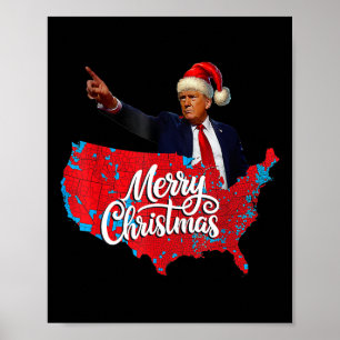 Poster Carte électorale Trump Joyeux Noël Père Noël H