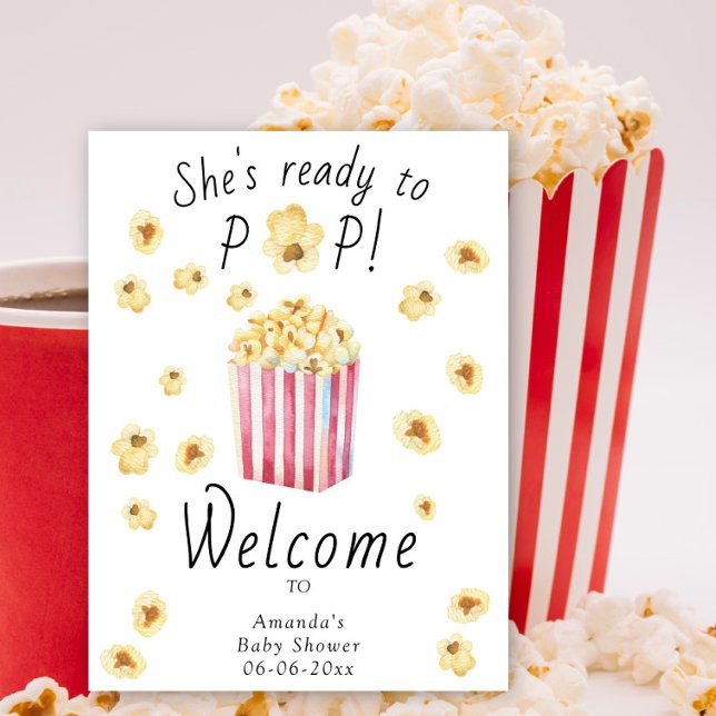 Poster Carte en mousse de Popcorn Welcome baby shower (Créateur téléchargé)
