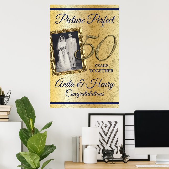 Poster Carte en mousse du 50e anniversaire (Bureau à domicile)