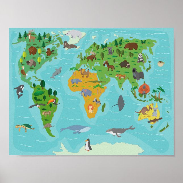 Poster Carte Enfants Cute (Devant)