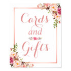 Carte et cadeaux | Panneau Rose or fleuri Mariage
