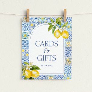 Poster Carte et cadeaux pour baby shower sur le thème des