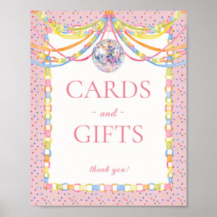 Poster Carte et panneau de cadeaux d'anniversaire Rose La