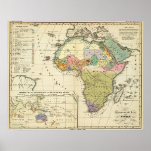 Poster Carte ethnographique de l'Afrique