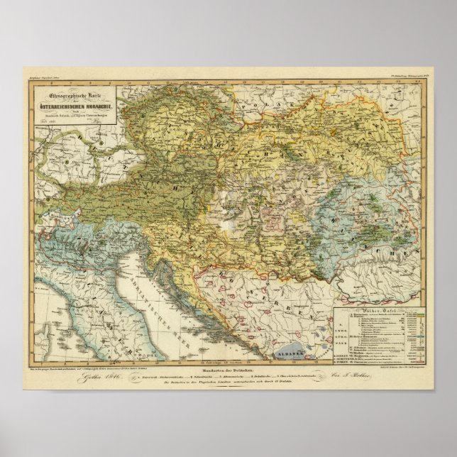Poster Carte ethnographique de l'Europe (Devant)