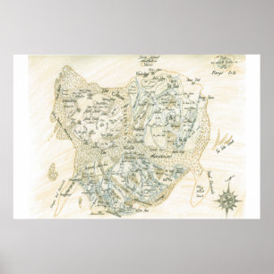 Poster Carte étiquetée de Trino