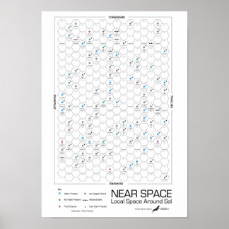 Poster Carte-étoile de l'hexagone près de l'espace (Arriè