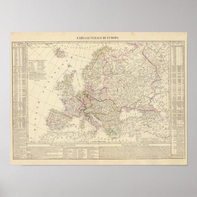 Poster Carte Europe 3 (Devant)