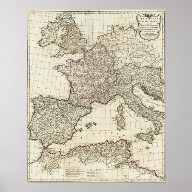 Poster Carte européenne classique (Devant)