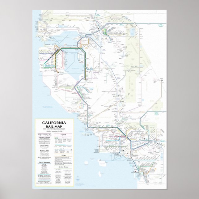 Poster Carte ferroviaire de Californie v1.01 (Devant)