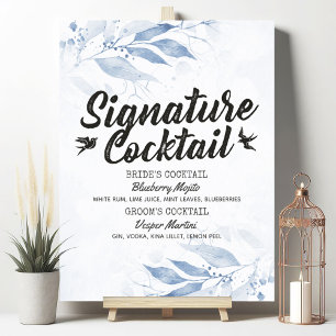 Poster Carte Feuille Mariage Signature Boisson Menu