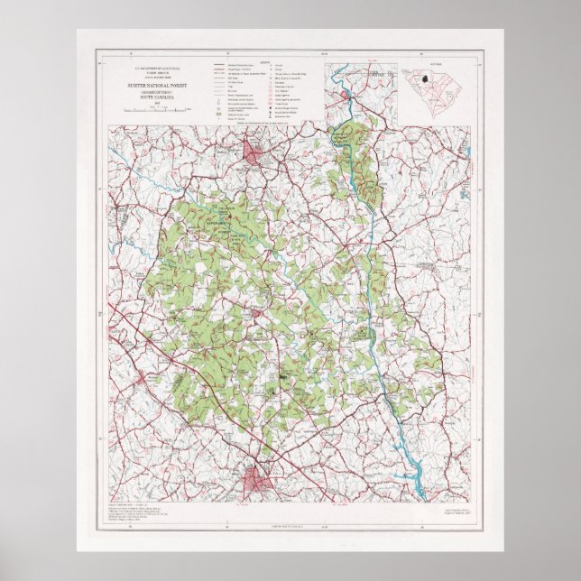 Poster Carte forestière nationale de Sumter (1975) (Devant)