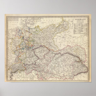 Poster Carte générale Allemagne