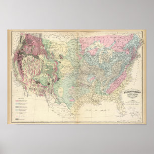 Poster Carte géologique américaine