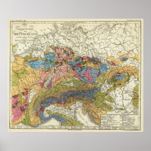Poster Carte géologique de l'Allemagne