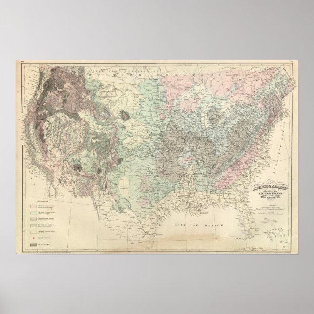 Poster Carte géologique des États-Unis (Devant)
