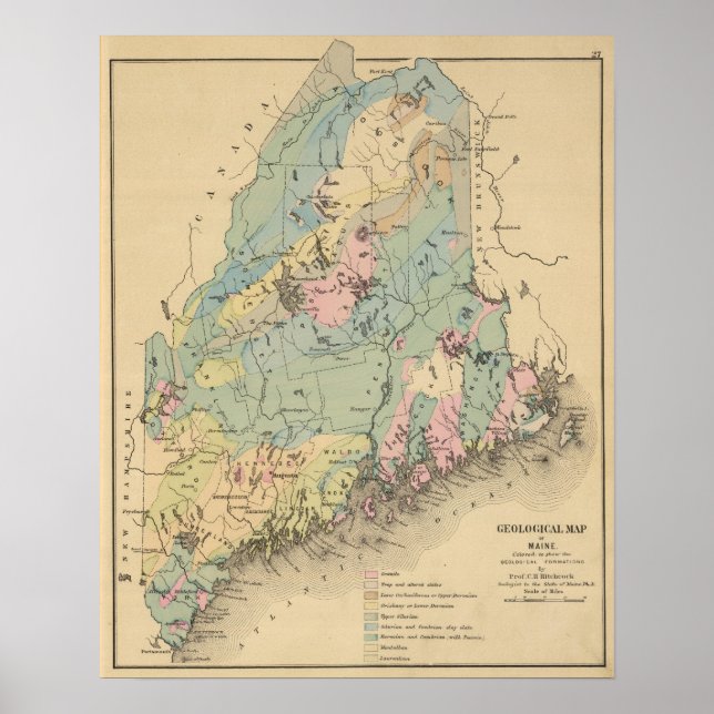 Poster Carte géologique du Maine (Devant)