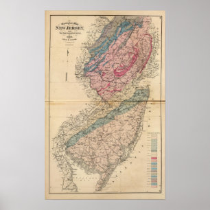 Poster Carte géologique du New Jersey