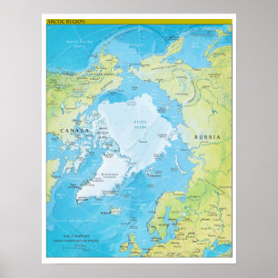 Poster Carte géopolitique régionale de l'Arctique