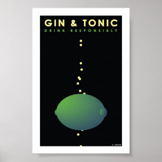Poster Carte Gin & Tonic (4" x 6")