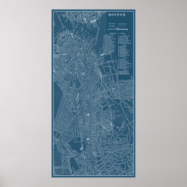 Poster Carte graphique de Boston (Devant)