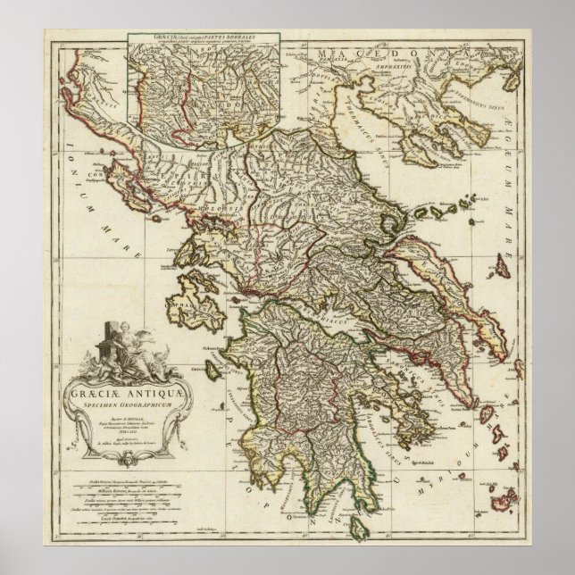 Poster Carte grecque antique (Devant)