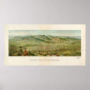 Poster Carte historique de crête de brochets, le Colorado