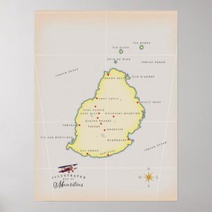 Poster Carte illustrée de Malte