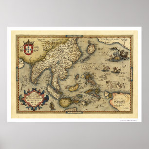 Poster Carte Indienne Par Ortelius 1570