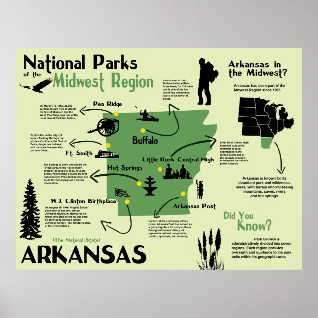 Poster Carte Infographique Des Parcs Nationaux De L'Arkan (Devant)