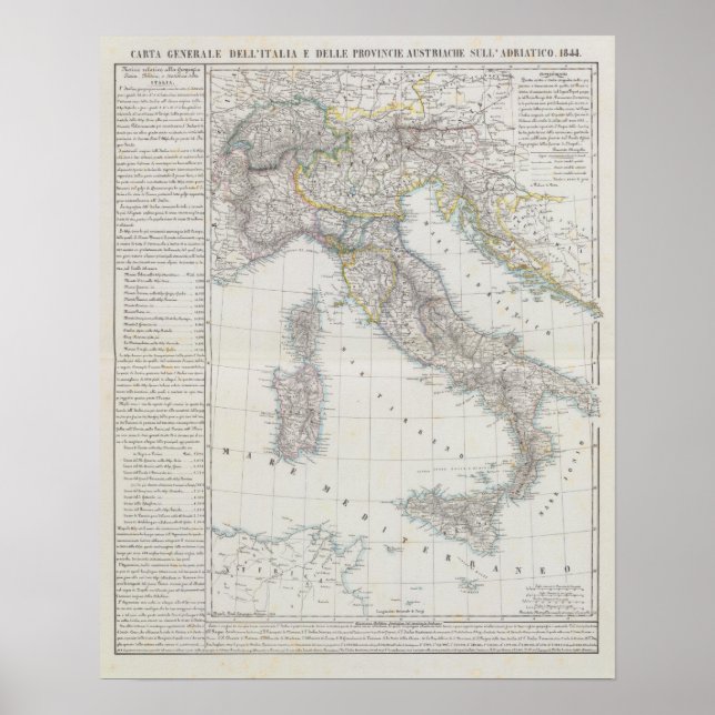 Poster Carte Italie (Devant)
