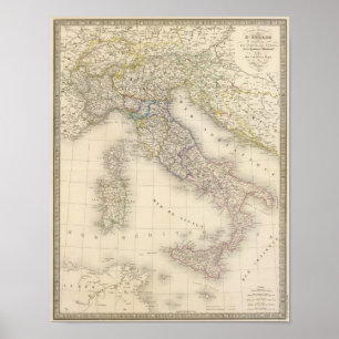 Poster Carte Italie