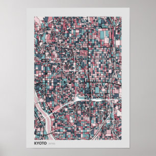 Poster Carte Kyoto Japon