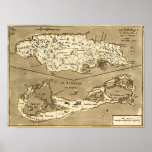 Poster CARTE : La JAMAÏQUE, 1767