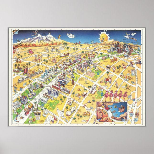 Poster Carte Las Vegas (Devant)