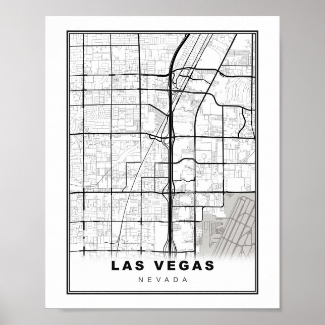 Poster Carte Las Vegas Strip (Devant)