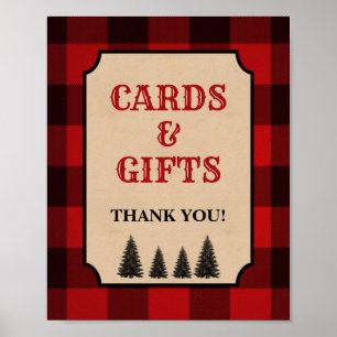 Poster Carte Lumberjack & Cadeaux Douche Signal Rouge Pla