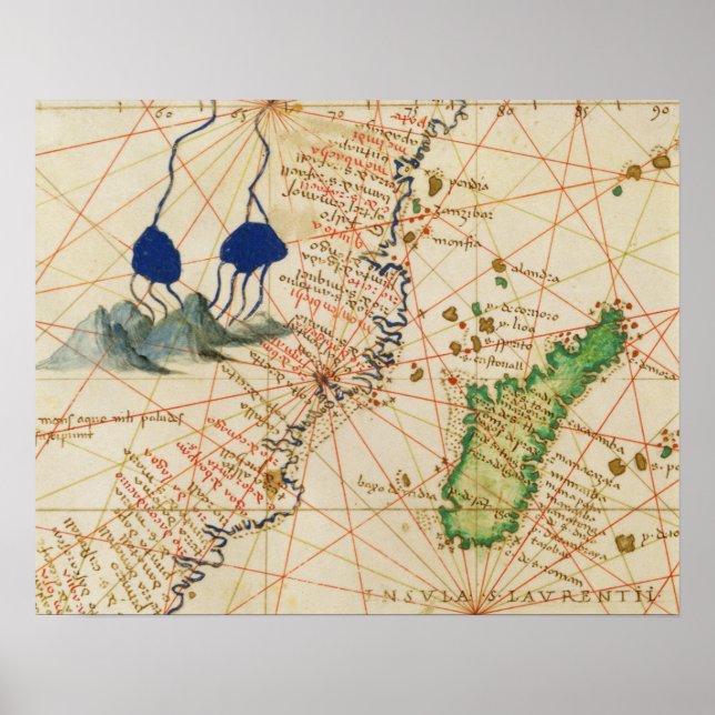 Poster Carte Madagascar (Devant)