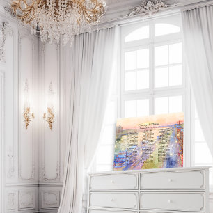 Poster Carte Mariage de la rue Sunset de Savannah GA Rive