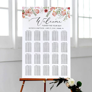 Poster Carte Mariage de la végétation florale mignonne