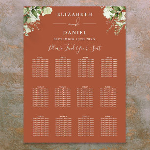 Poster Carte Mariage de la verdure en terre cuite