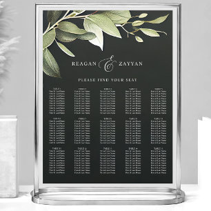 Poster Carte Mariage de siège vert foncé