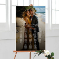 Carte mariage photo élégante 18 tables