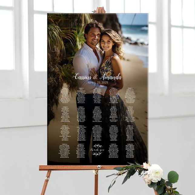 Poster Carte mariage photo élégante 19 tables (Créateur téléchargé)