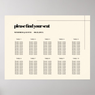 Poster Carte mariage simple, élégante et chic