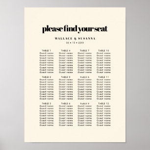 Poster Carte mariage simple, élégante et chic