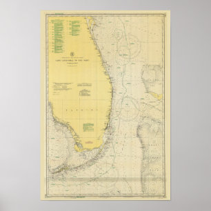 Poster Carte marine vintage de Floride