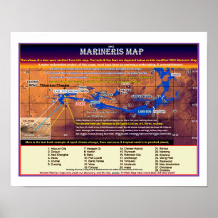 Poster Carte Mars Marineris