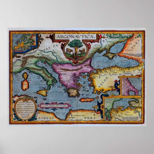 Poster Carte méditerranéenne du XVIIe siècle (Devant)