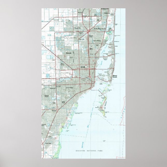 Poster Carte Miami Florida (1981) (Devant)
